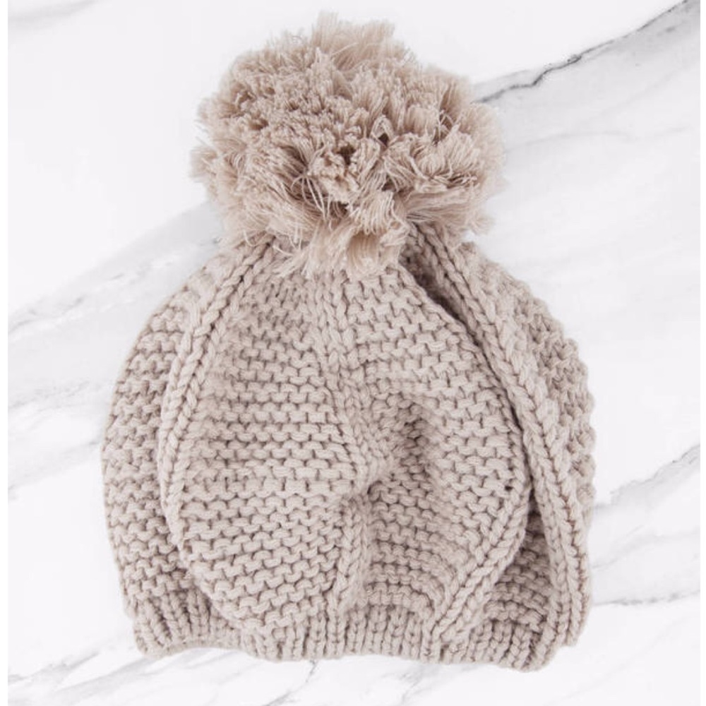 Taupe Beret Beanie